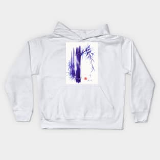 'Spring' Original ink and wash lavender bamboo painting Kids Hoodie